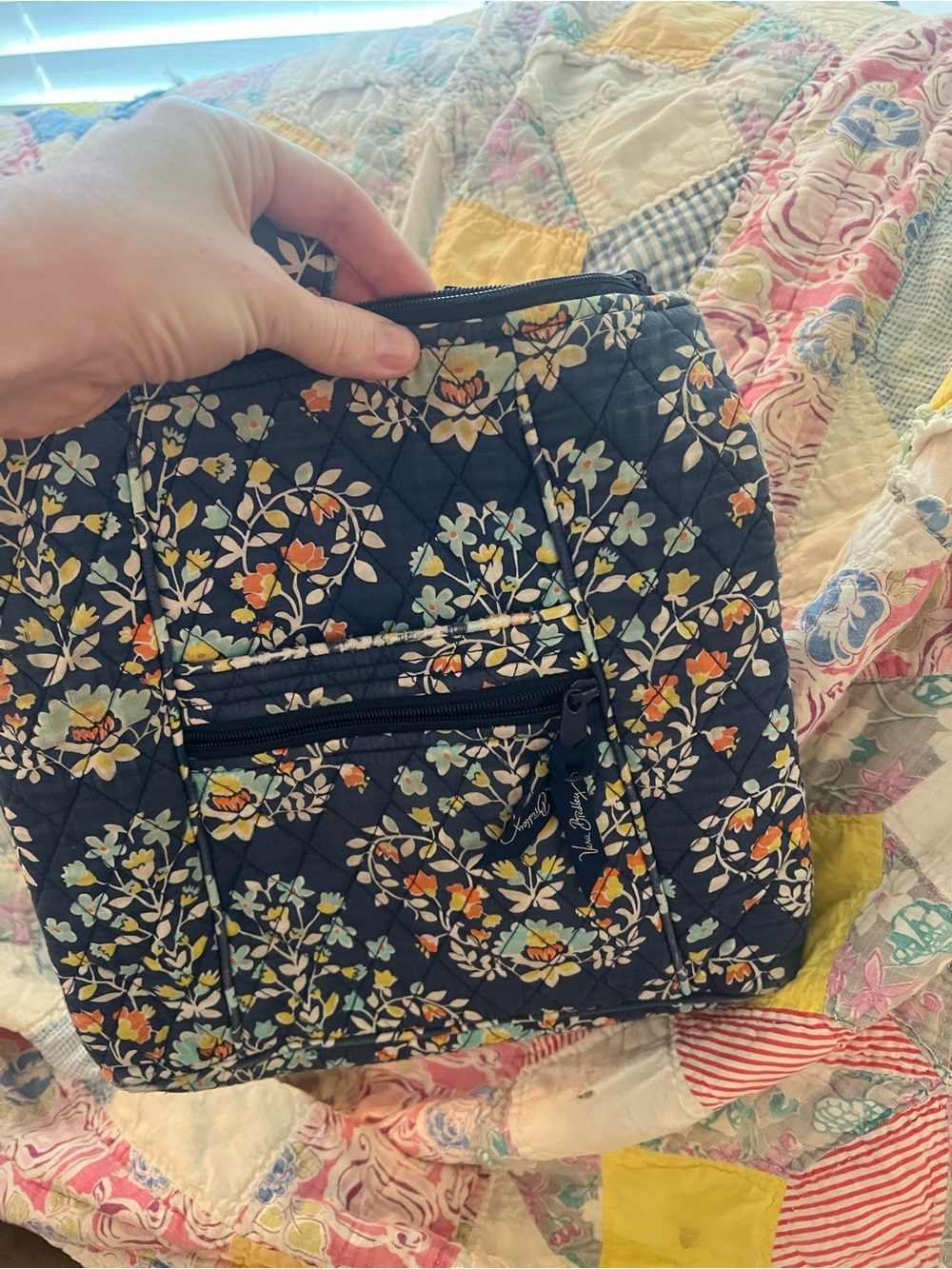 3 vintage Vera Bradley Floral Quilted Crossbody Trio of Patterned Pouches - Picture 12 of 14